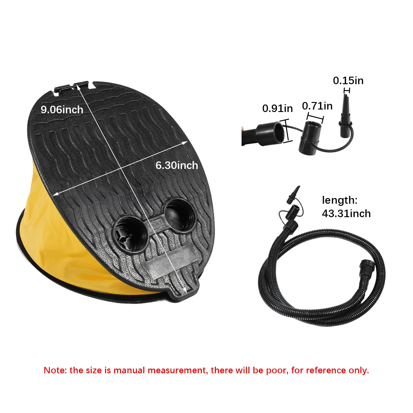 Multifunction Professional Inflatable plastic mini bellow foot air pump with long hose