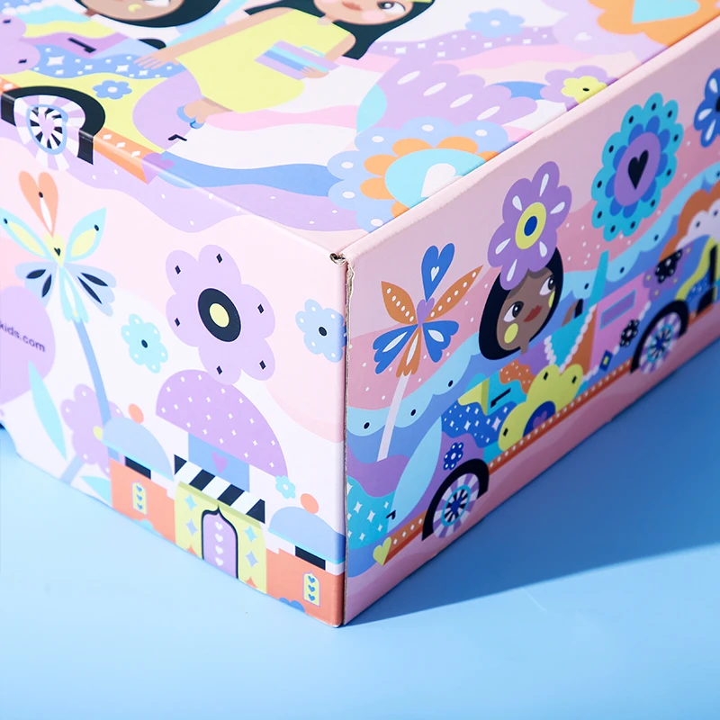 Custom Printing Corrugated Mailer Mailing Make up Cosmetic Lipstick Packaging Paper Shipping Boxes with Logo Black White Pink