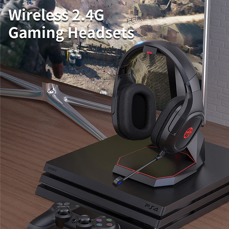 Новый дизайн, Беспроводная игровая гарнитура 2,4G, наушники, виртуальная игровая гарнитура 7,1 для ps5, ps4, ПК