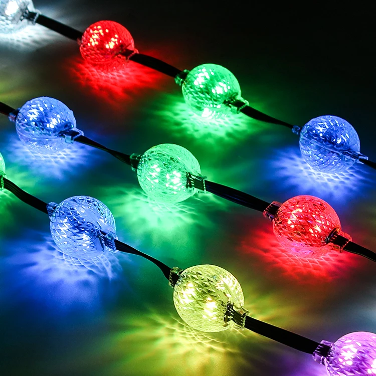 3D led rgb lights giant christmas ball string romantic12V GS8206 3D pixel LED Light luminous ball Christmas Light