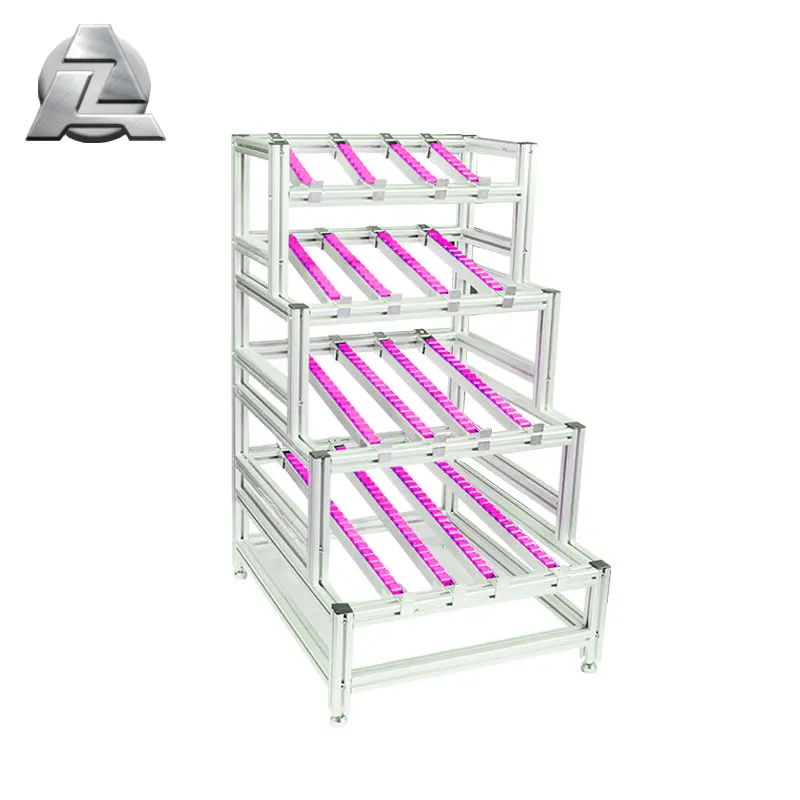 industrial modular framing factory anodized t slot aluminum profile fluent strip shelving rack shelves rack shelves with roller