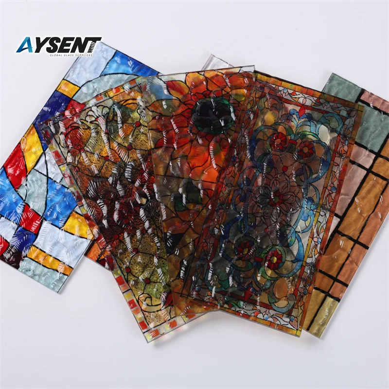 Windows Decorative Structure Stained Glass Colored Glass Use from Vintage Church Buildings Solid for Outdoor Decoration Flat