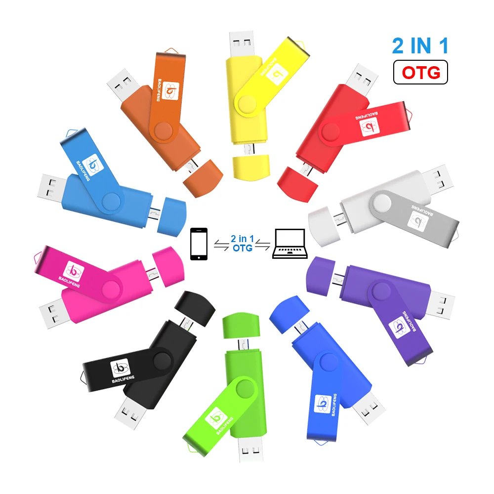  Wholesale 2in1 OTG USB 2.0/3.0 pen drive 4GB 8GB 16GB 32GB 64GB 128GB otg usb flash swivel memorias stick