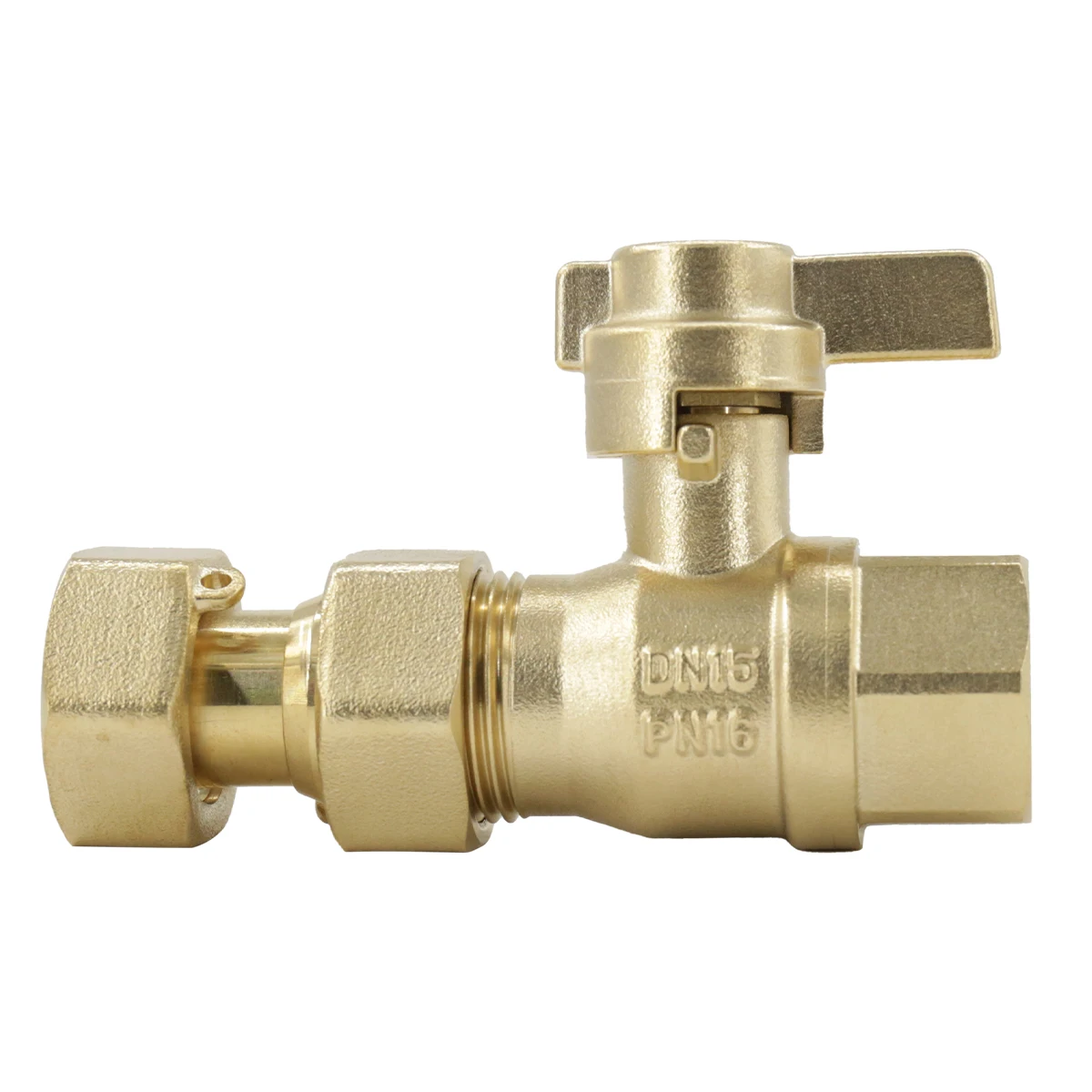 BMAG OEM & DOM DN15 PN16 Straight type Brass Lockable Ball Valve Water Meter Valve WIth Extension Part