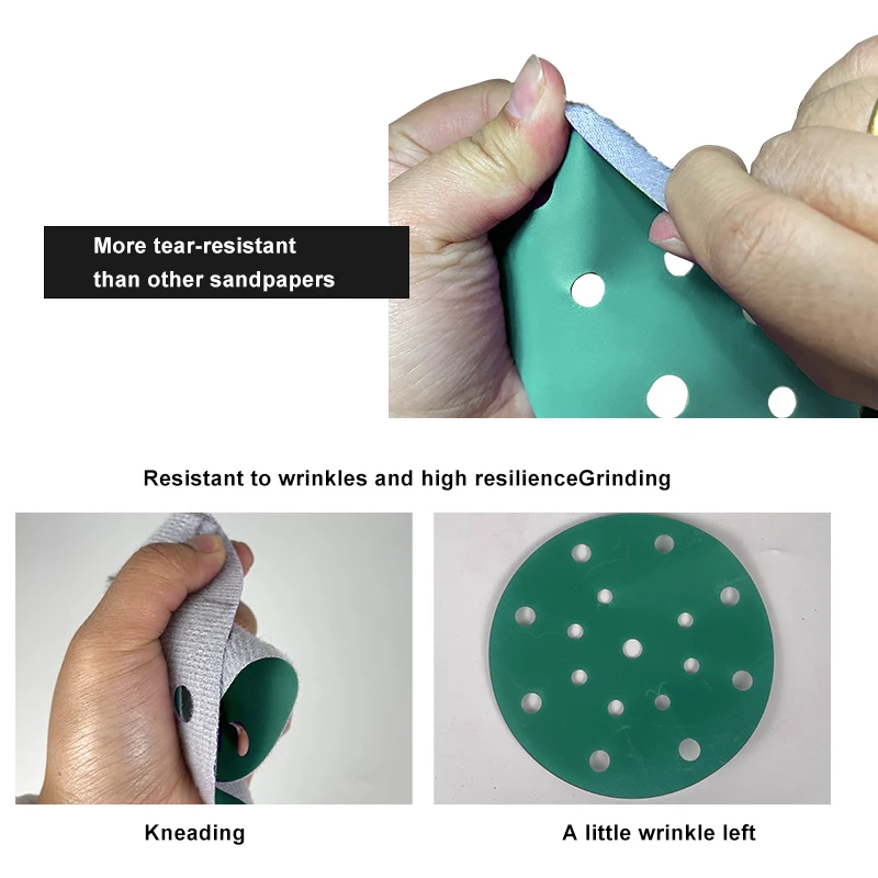 Fast Shipping 5-Inch 8-Hole Sanding Disc 80/120/180/400 Grit Heavy-Duty Hook&Loop Film Disc Sandpaper for Random Orbital Sander