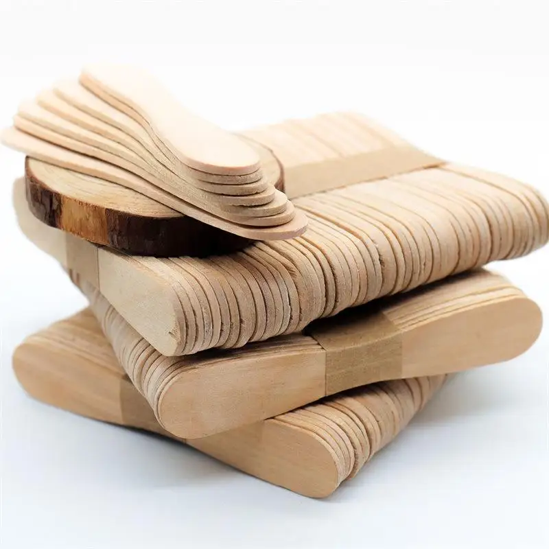 Biodegradable personalized wooden cute disposable  6cm ice cream scoop spoon gelato gift manufacturers
