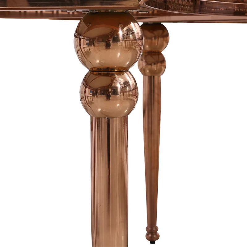 Stainless Steel Rose Gold Marble Desktop Circular-Banquet-Tables Wedding Party Event Circular Banquet Tables and Chairs