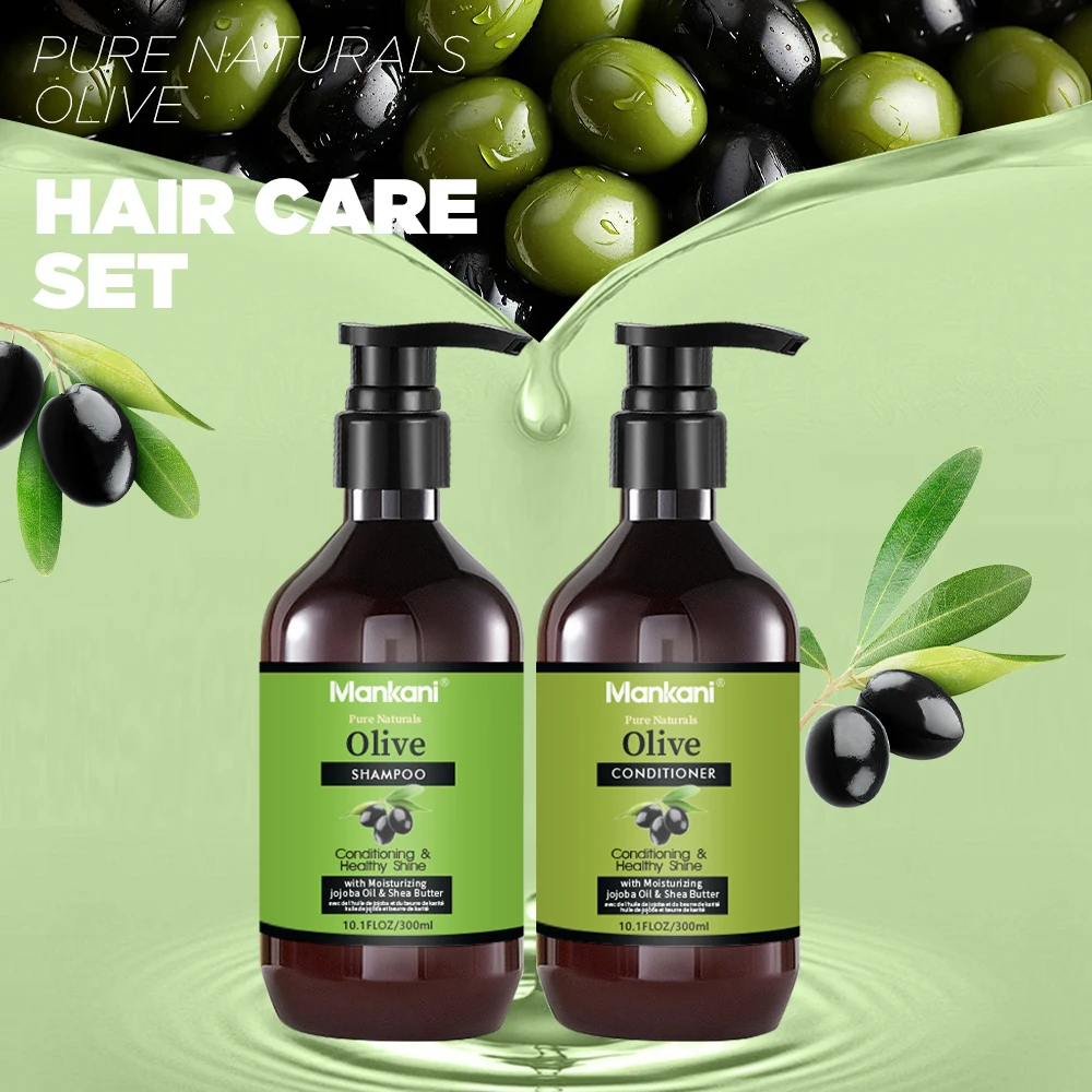 OEM Factory custom private label olive oil hair shampoo and conditioner set for hair growth anti dandruff shampoo