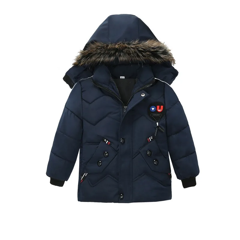 warm wholesale winter kids children baby boys fur jackets long  coats clothes