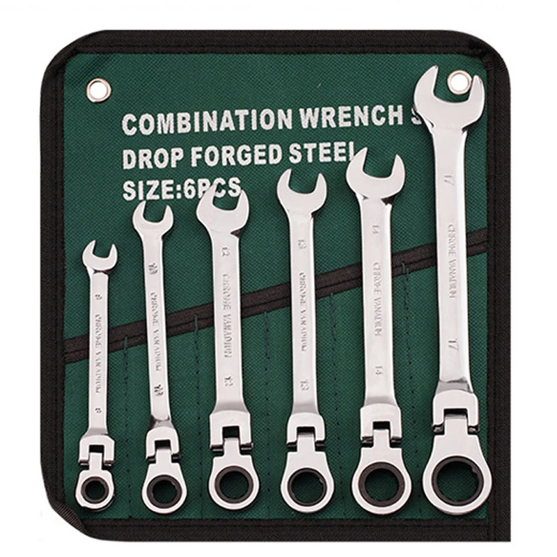 Professional 8/10/12/13/14/17mm ratchet wrench Combination 6pcs Ratchet Wrench set