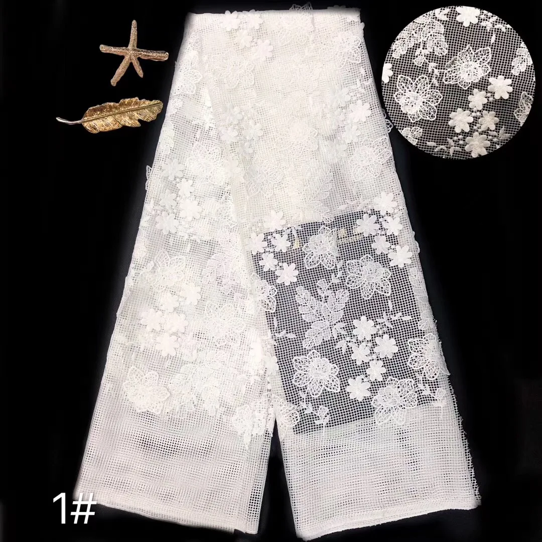 
2020 factory direct sale white lace fabric embroidery ribbon for dress 