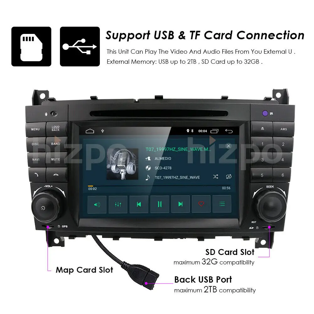 
iPoster hot-selling Car stereo Sat Nav WIFI DVD for C/CLC/CLK Class W203 W209 Android 9.0 Mercedes 