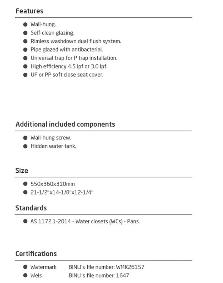 Hot selling sanitary ware bathroom wall-hung toilet/ wall hanging toilet 103N