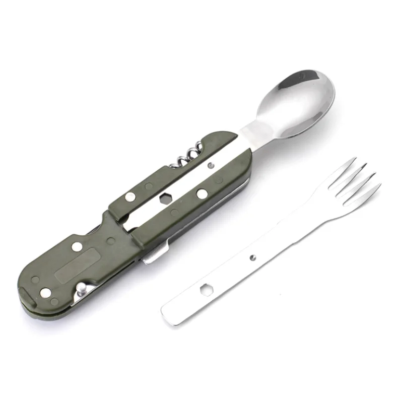 
Stainless Steel Multifunctional Folding Tableware Outdoor Camping Portable Cutlery Set Knife Fork And Spoon 