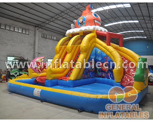 Submarine water slide,inflatable water slide for sale,new design water slide with digital printing