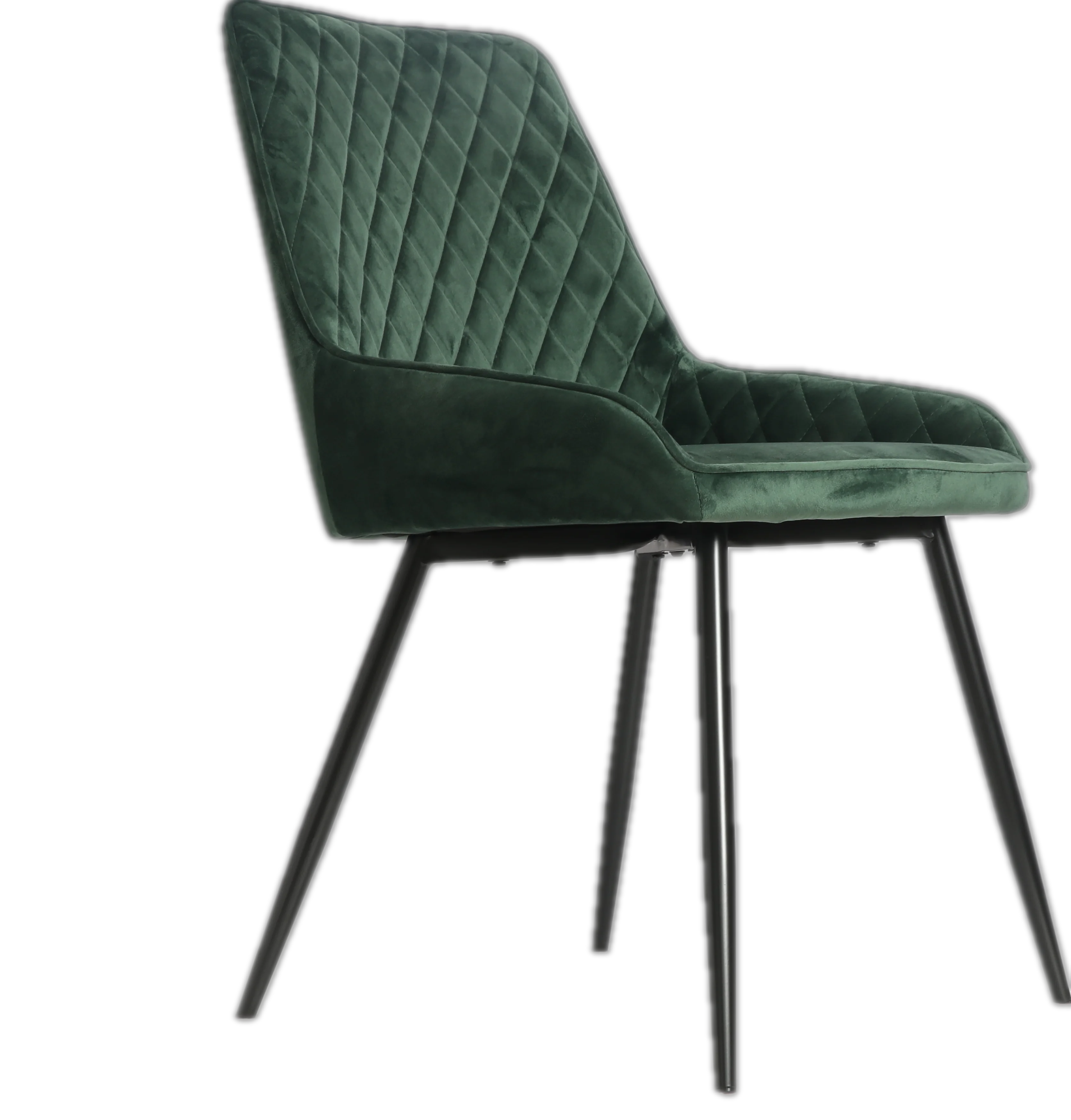 Bazhou wholesale fabric dining chair restaurant, comfortable velvet fabric diamond-shaped dining chair