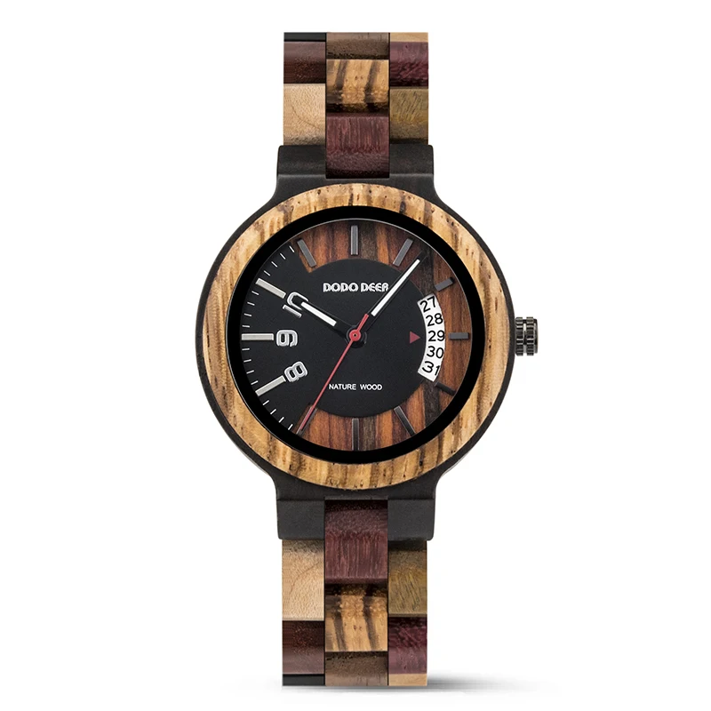 DODO DEER Fancy Calendar watch girls online Handmade Wood Handmade Wood Wristwatch for woman