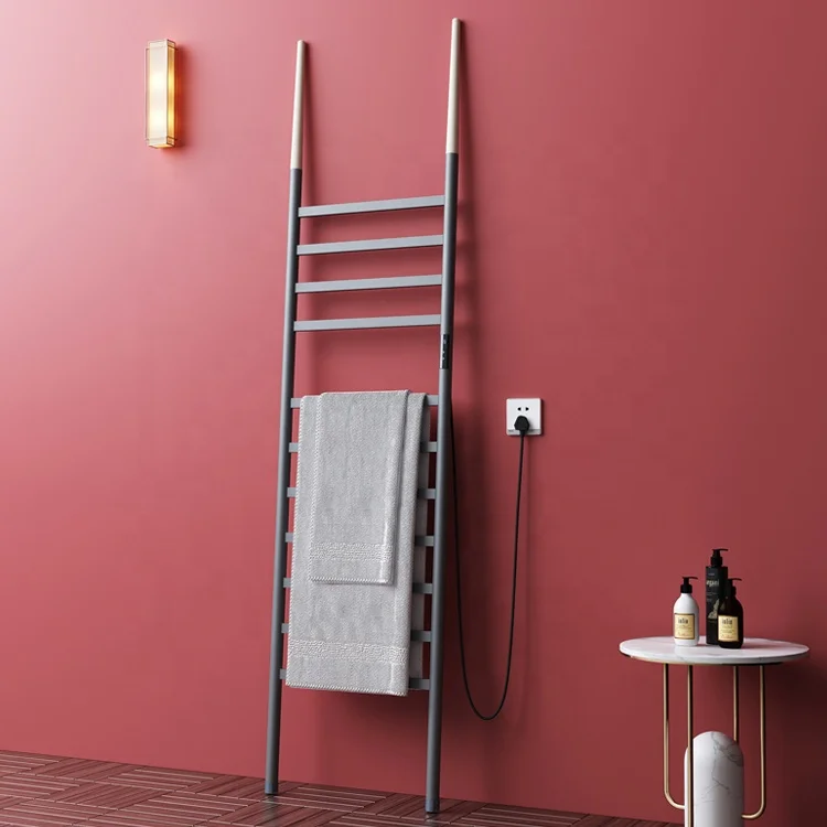 Hotel led display floor free standing electric towel warmer heated towel radiator rack for household use
