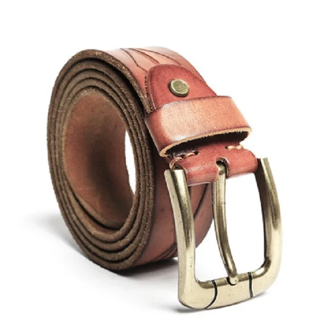 Wholesale Fashion Casual Adjustable Alloy Buckle Genuine Leather Belt For Man