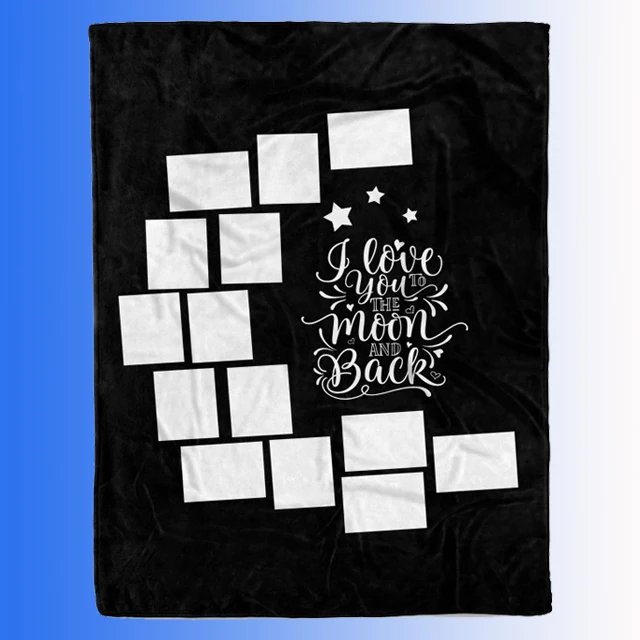 i love you to the moon and back throw blanket for sublimation