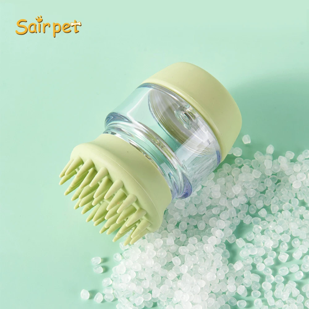New Type Pet Bathing Silicone Brush 2 In 1 Dog Cleaning Double Comb
