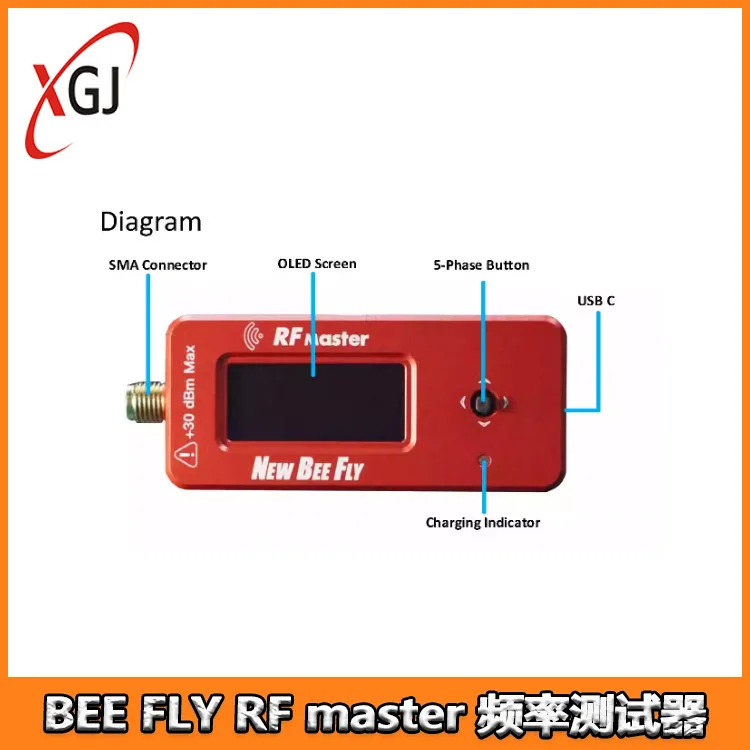 NEW FLY RF master Multi-function frequency tester V1.0 USB C charging