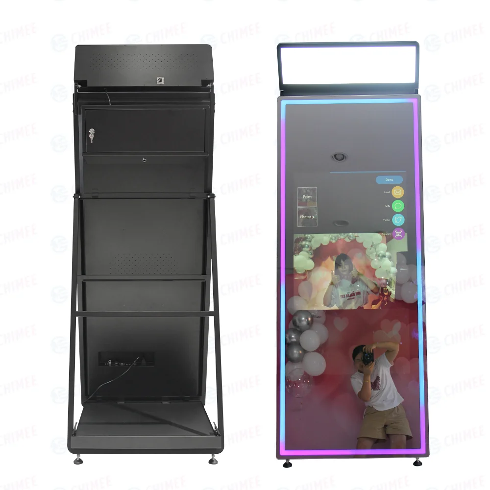 DSLR Camera Foldable Light Mirror Photobooth All-in-one Computer HD Glass Mirror Photobooth Wedding Metal Photobooth for Parties