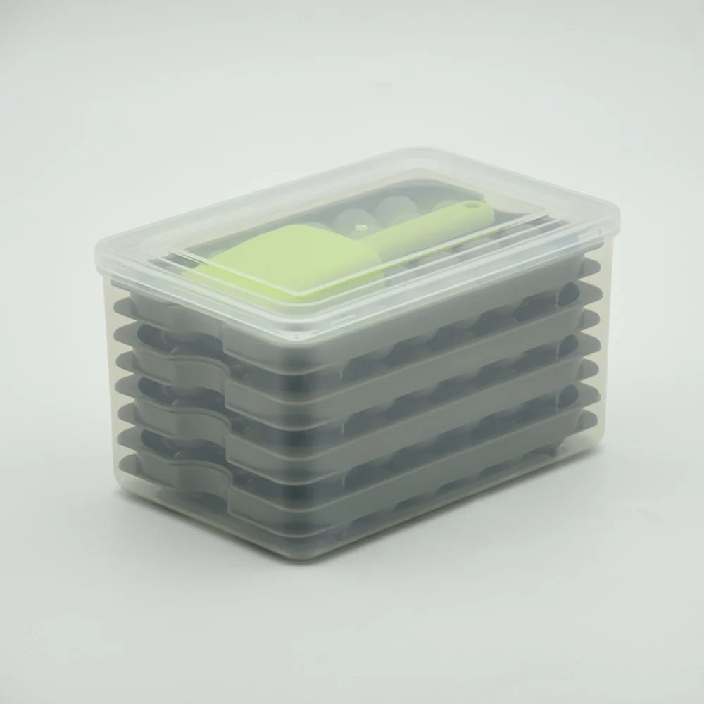 Custom New Upgraded plastic mini ice round ball maker plastic ice cube with scoop and storage bin