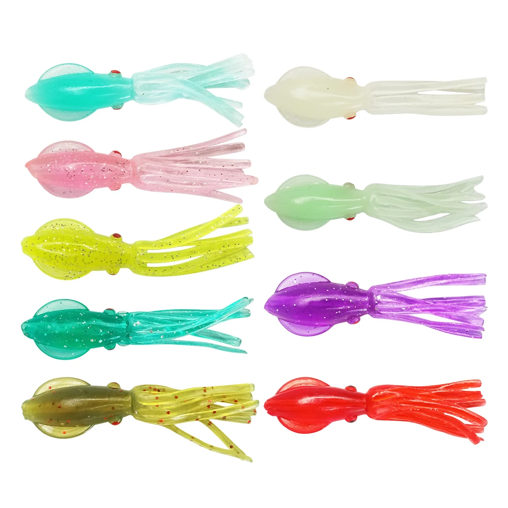 Octopus Fishing Lure Squid Fishing Lure 4cm 6.5cm 8.5cm Souple Soft Plastic OEM Attracting Fish Artificial Soft Bait 4/6.5/8.5cm