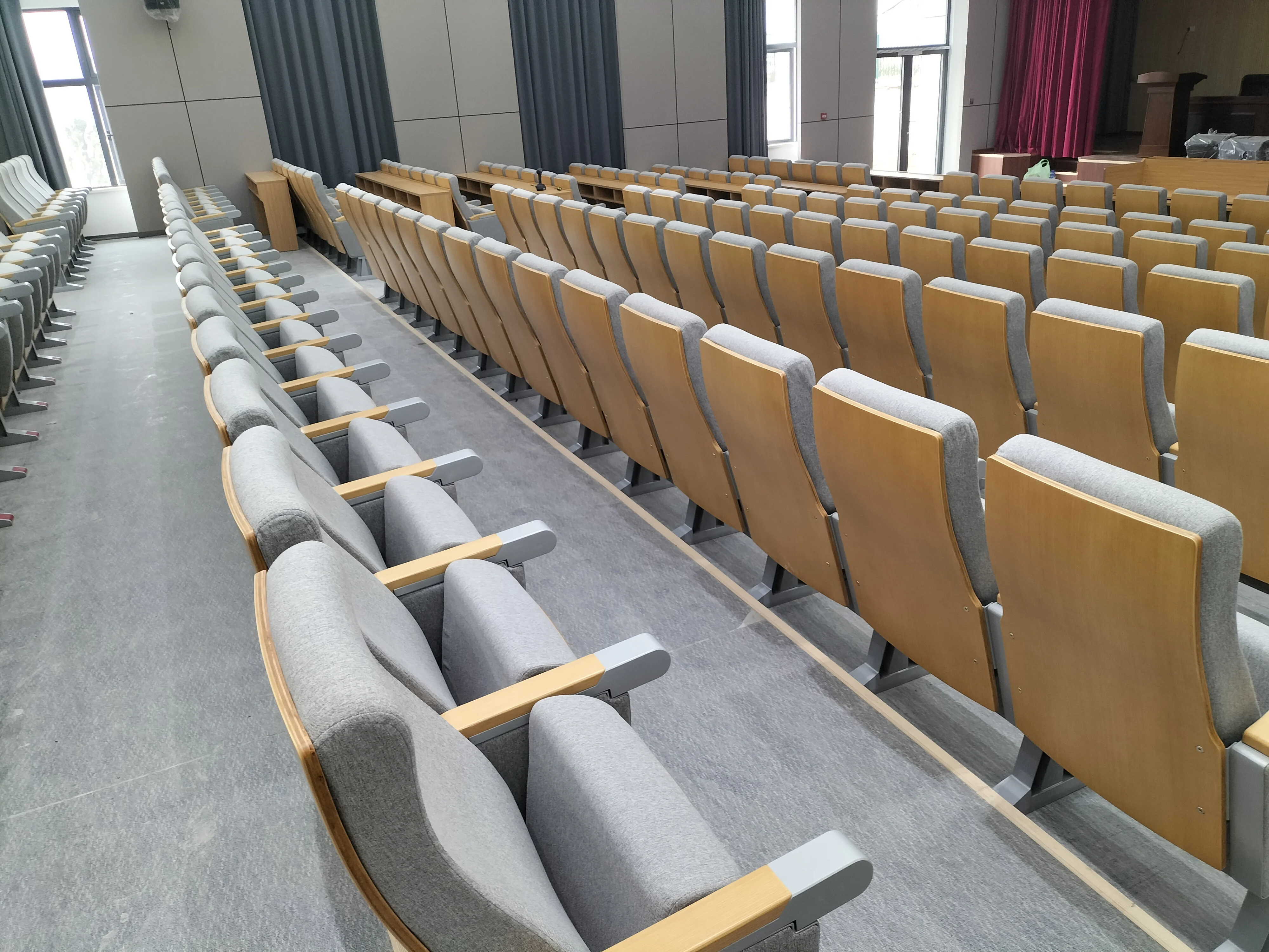 Commercial Furniture Foldable Audience Theater Seats solid metal leg Auditorium Chairs