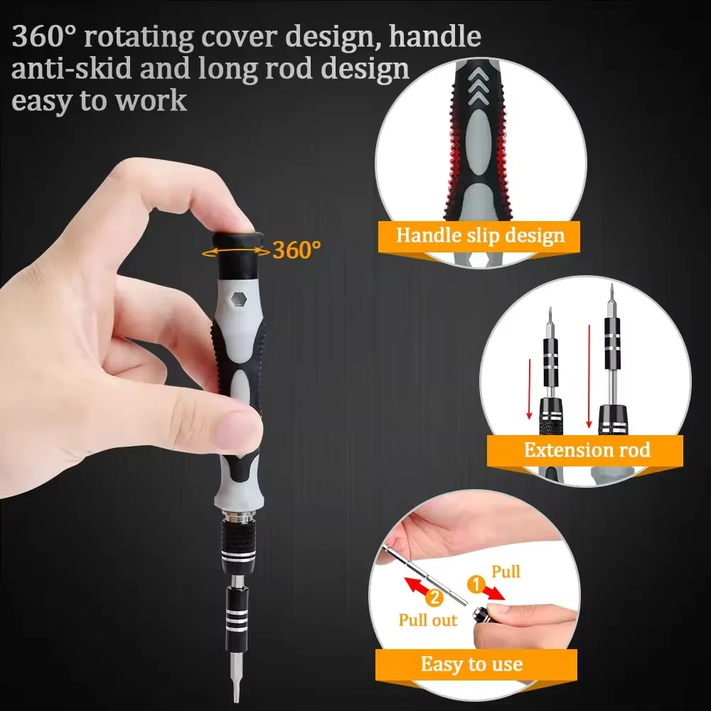 Hot Selling 117 In 1 Small Precise Screwdriver Set with 98Pcs Interchangeable CRV Steel Magnetic Bits for Xiaomi Phone Repairing