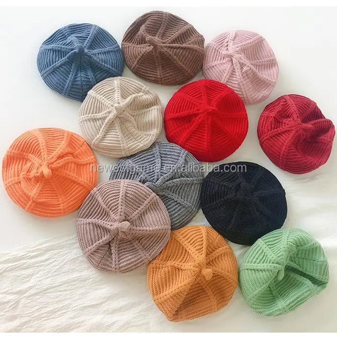 Оптовая продажа; розничная продажа; детский берет для девочек; Новинка; осенне-зимняя теплая шапка для художника; милая вязаная детская шапка с тыквой; Бесплатная доставка
