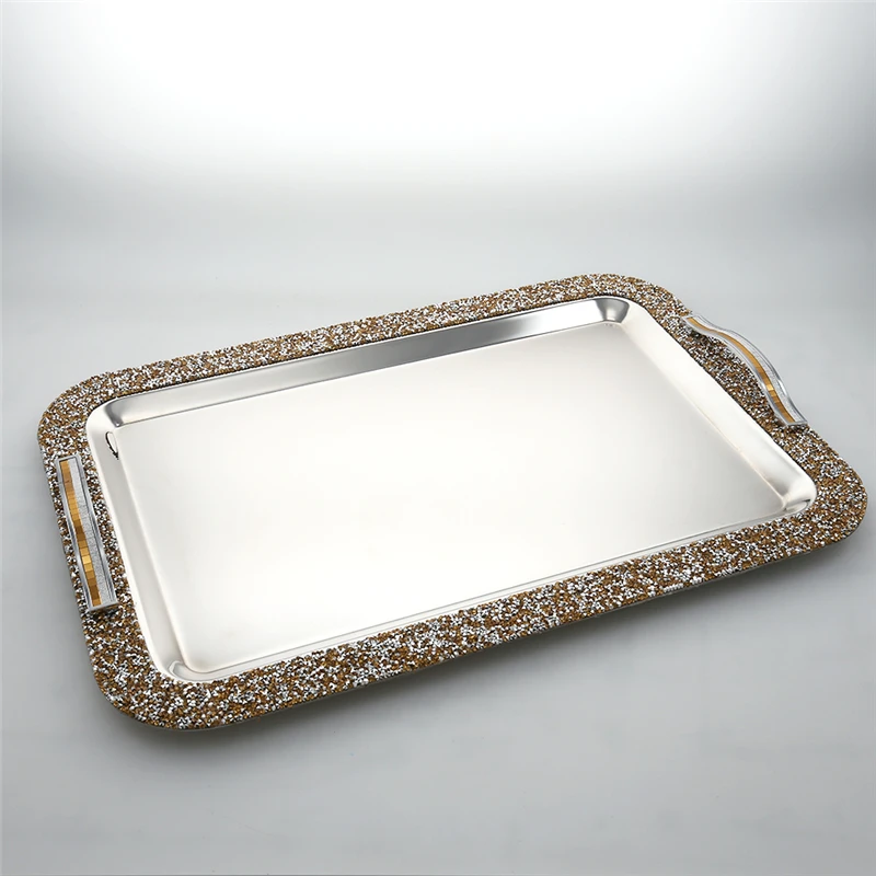 Турецкий Свадебный десерт металлический золотой исламский Марокканский Арабский мусульманский сервировочный поднос