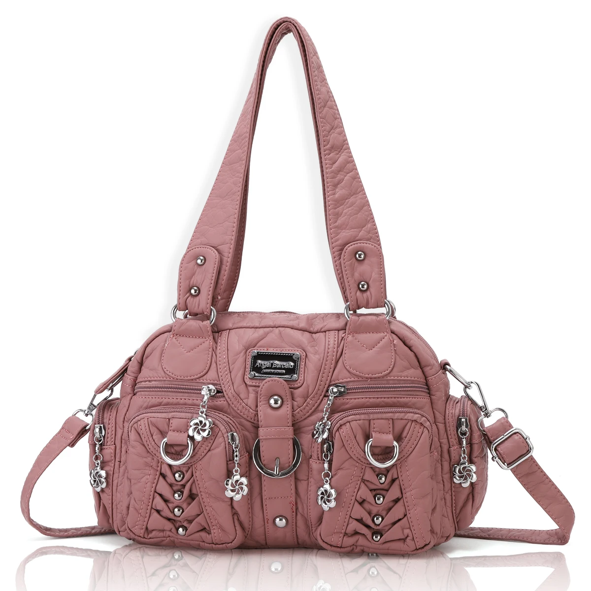 Angelkiss PU женский кошелек сумка через плечо для переноски из потертой