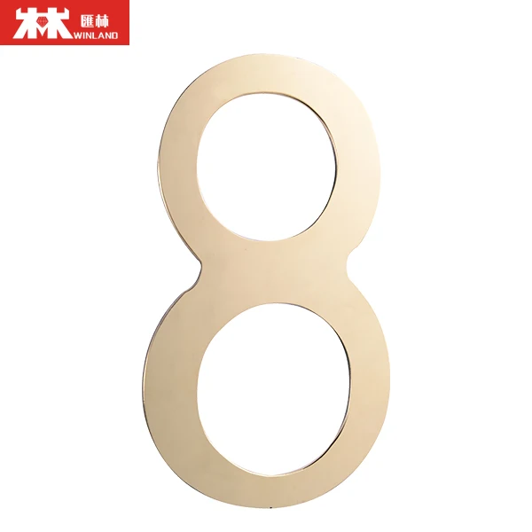 Brass Letter Sign House Office Indoor/Outdoor LED Backlit Acrylic Material Custom Logo Steel Mailbox 5 Hotels Bars Advertising