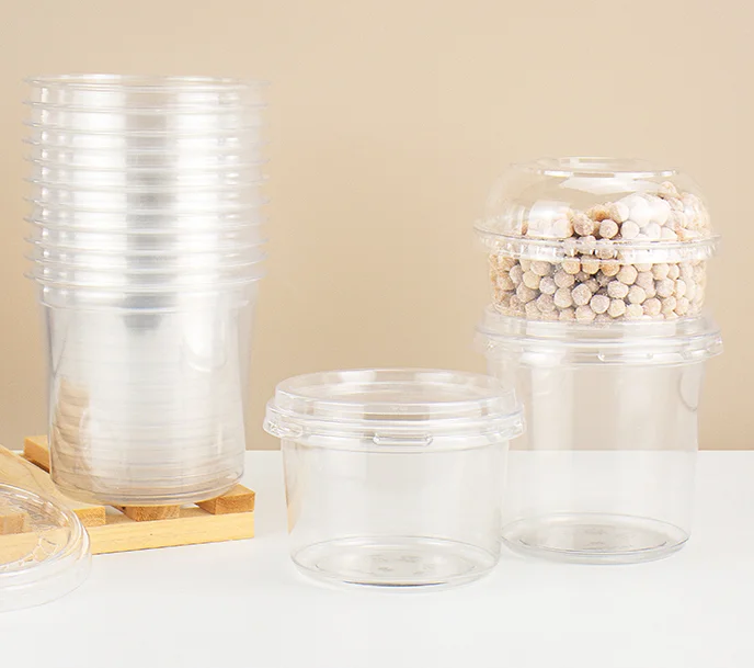 OEM sauce container plastic box pp pet soup bowl of noodles deli cup food packing containers transparent disposable plastic bowl