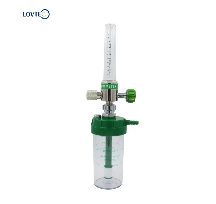 Lovtec low price Short delivery time Oxygen regulator Flow Meter  Oxigen gas connector with humidifier bottle