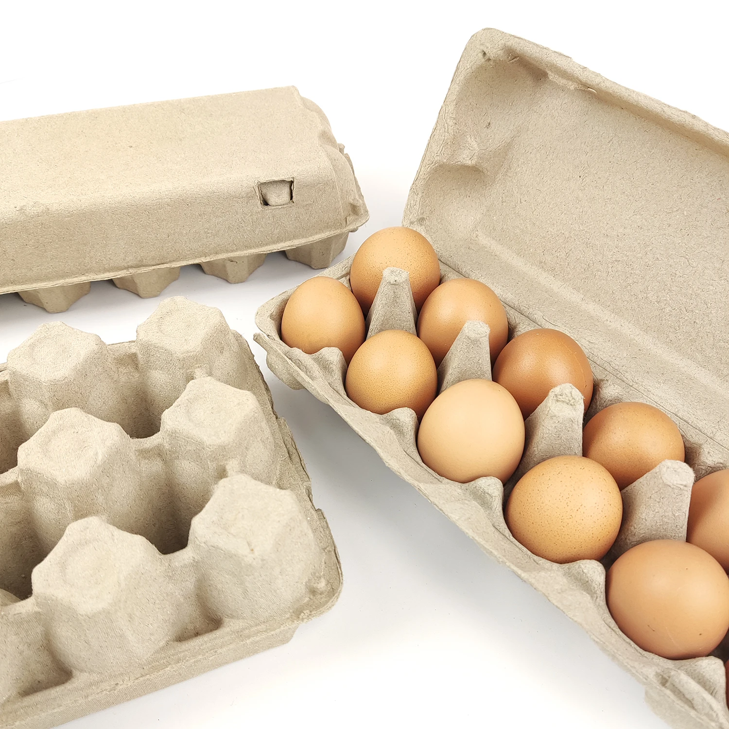 Custom Disposable  Pulp Egg Cartons Environmental Egg Tray Family Egg Container