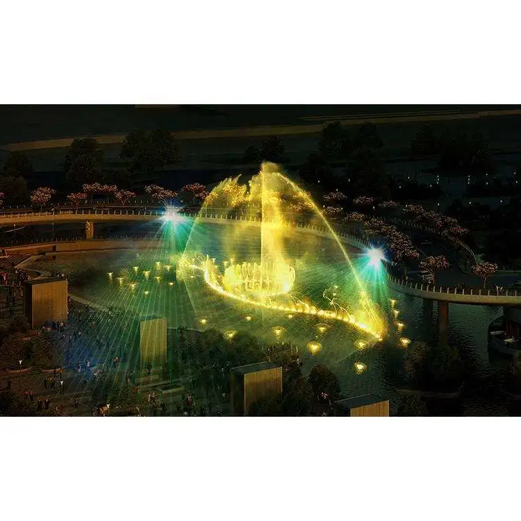 China Supplier Lake Floating Sphere Dancing Water Fountain With 3d Hologram Water Screen for Projection