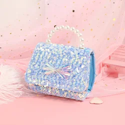 BHY713 cute girls princess 2020 kids purse mini purses and handbags jelly small hand bag sequin bling pearl sling bags