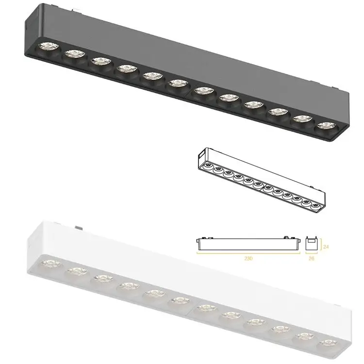 Voc Spotlight Recessed Led Linear Lig Track Lights Rail Lighting System Guide Lamp12v, 24V, 110V, 220V 45W Cob