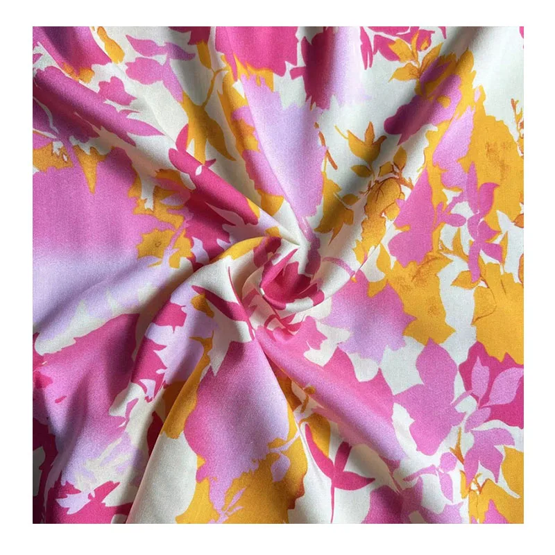 Fabric Supplier Floral Fashion Design Rayon Viscose Challis Fabric Printing