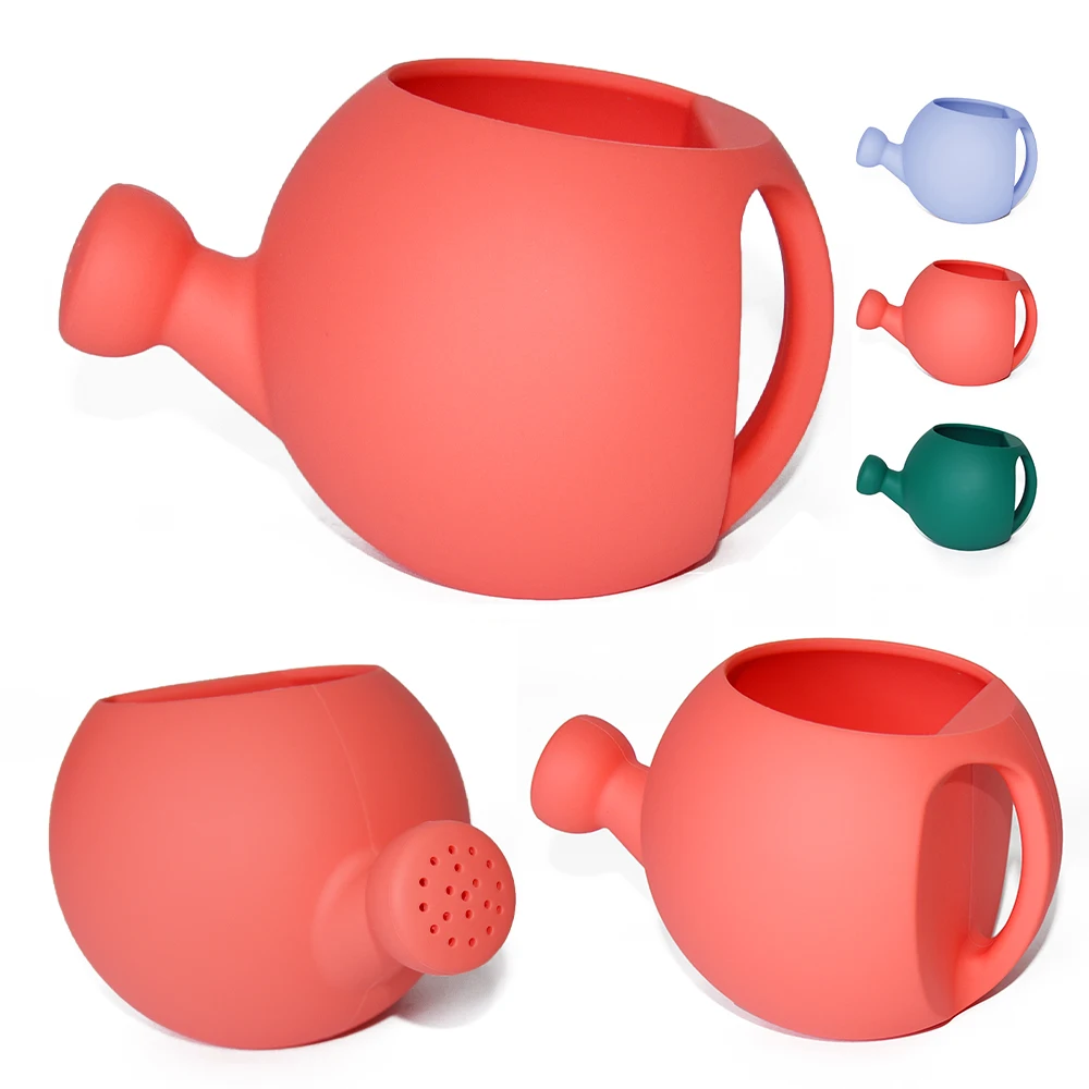 Free Bpa Eco-Friendly Silicone Summer Product Reusable Mini Beach Sand Toys Gardening Kids Silicone Watering Can Toy