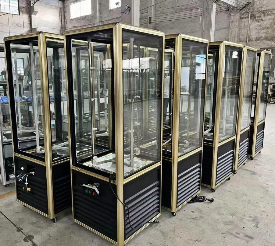 Rotating system Bakery vertical  display Refrigerator / Cake Bread upright glass showcase Chocolate fridge