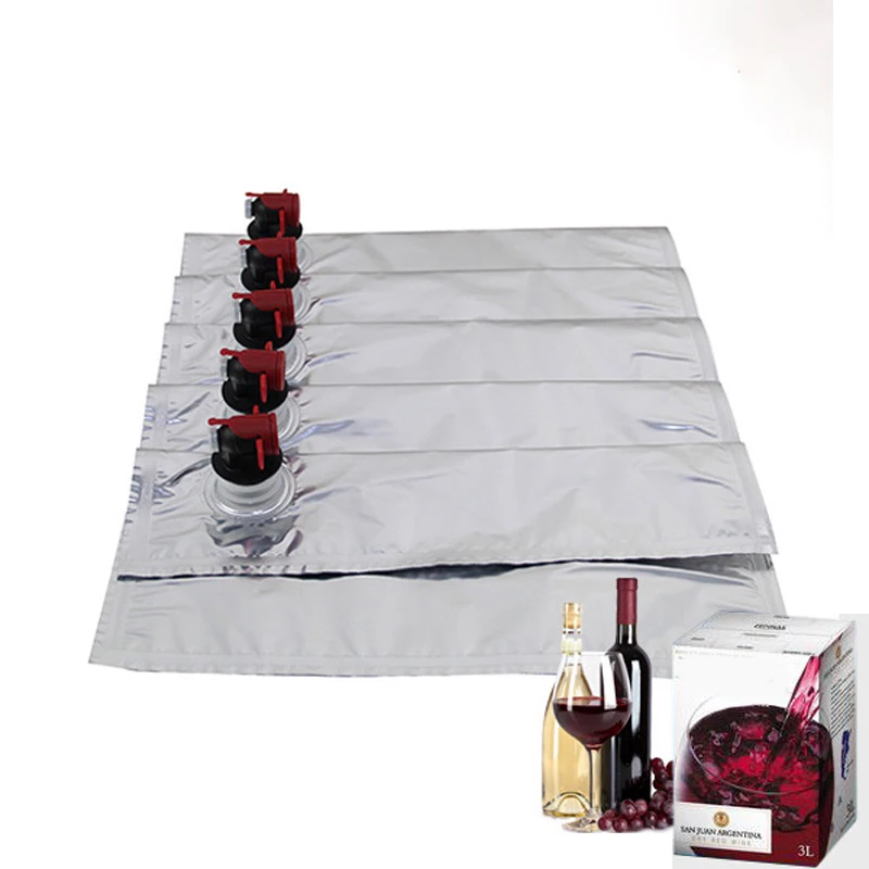 Customized Bpa Free Bib Bag In Box Wine Dispenser Aluminum Wine Packaging Bag With Tap/Valve