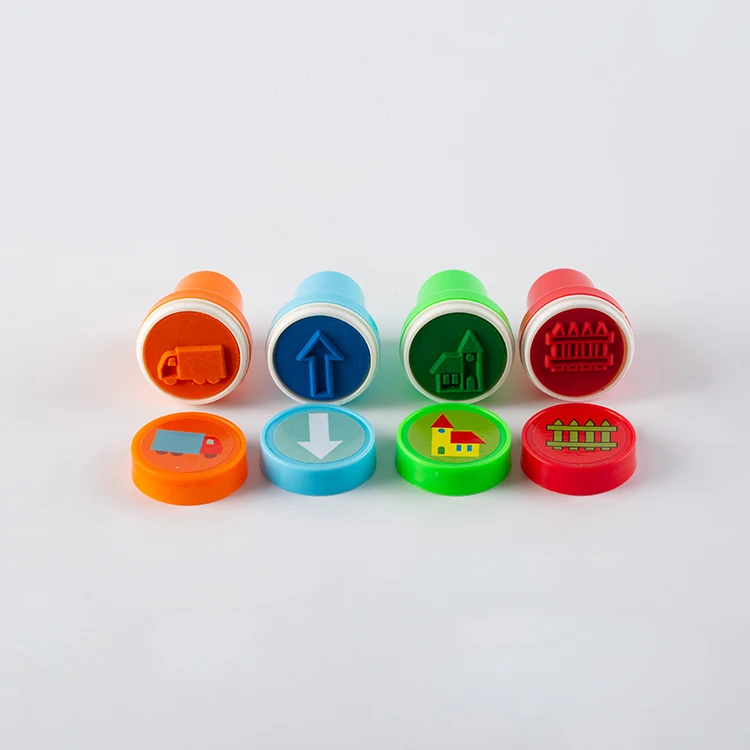 Manufacture OEM factory Custom Round shape self inking stamp for kids