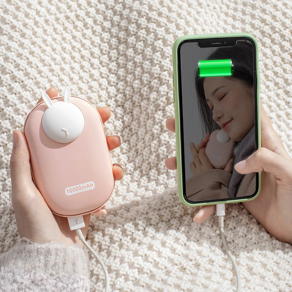 
10000mAh USB Rechargeable Electric Hand Warmer Double-Side Warmer /Portable Power Bank 