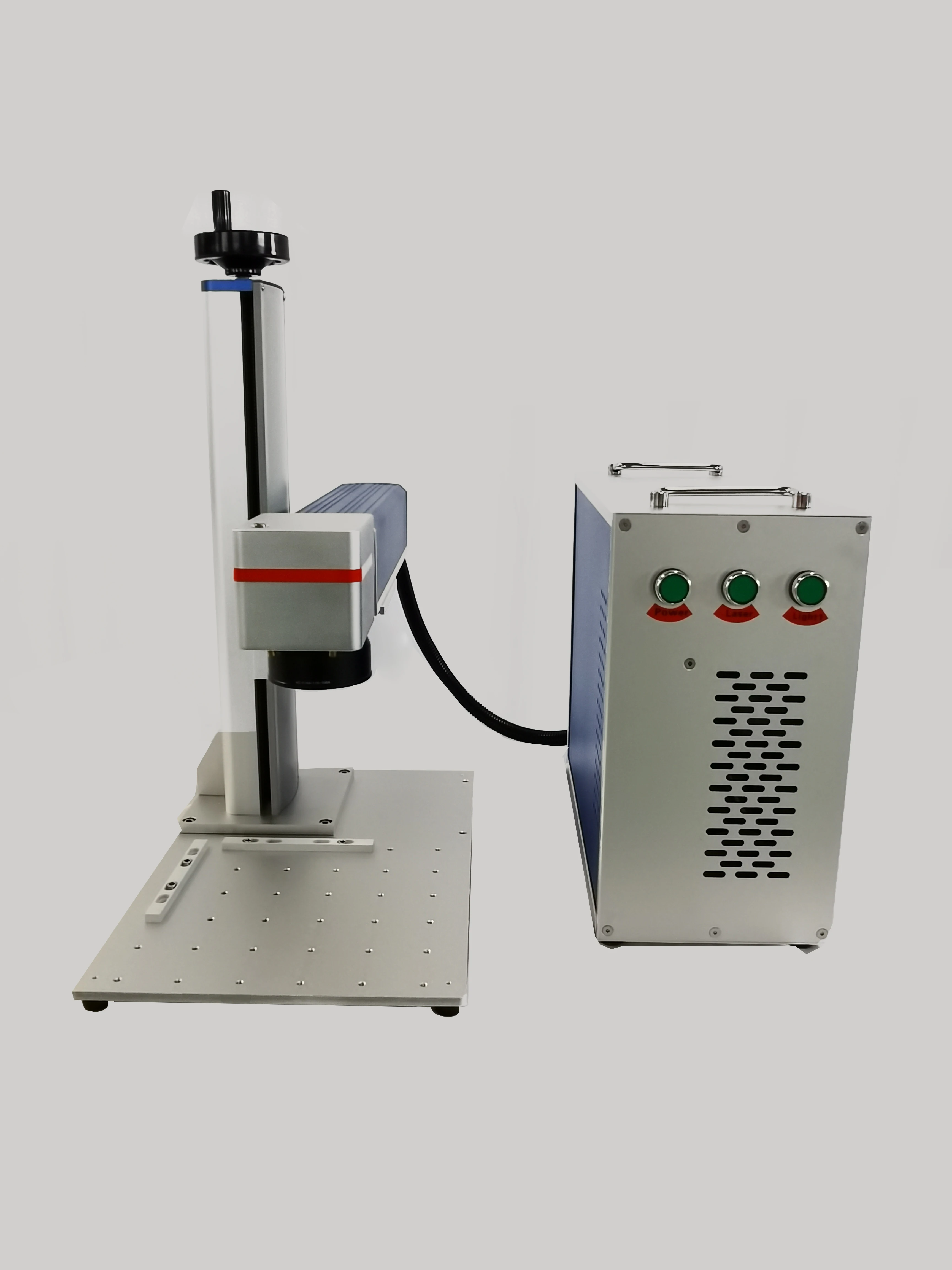 20w 30w 50w 100w split shape fiber laser marking machine work on metal material