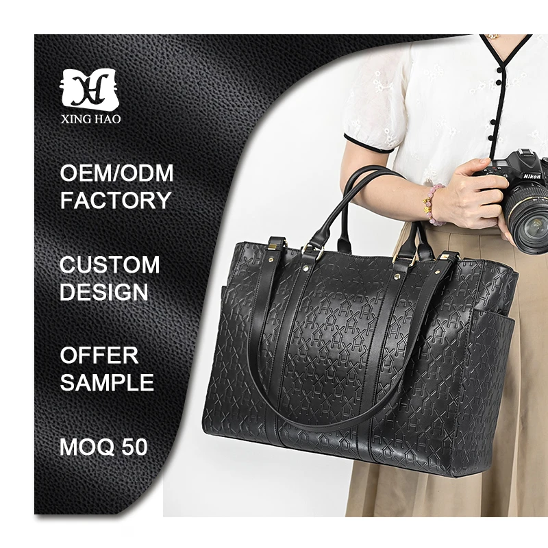 Customize  Deboss Logo Black Microfiber Vegan Leather DSLR Lens Camera Bag for Photography