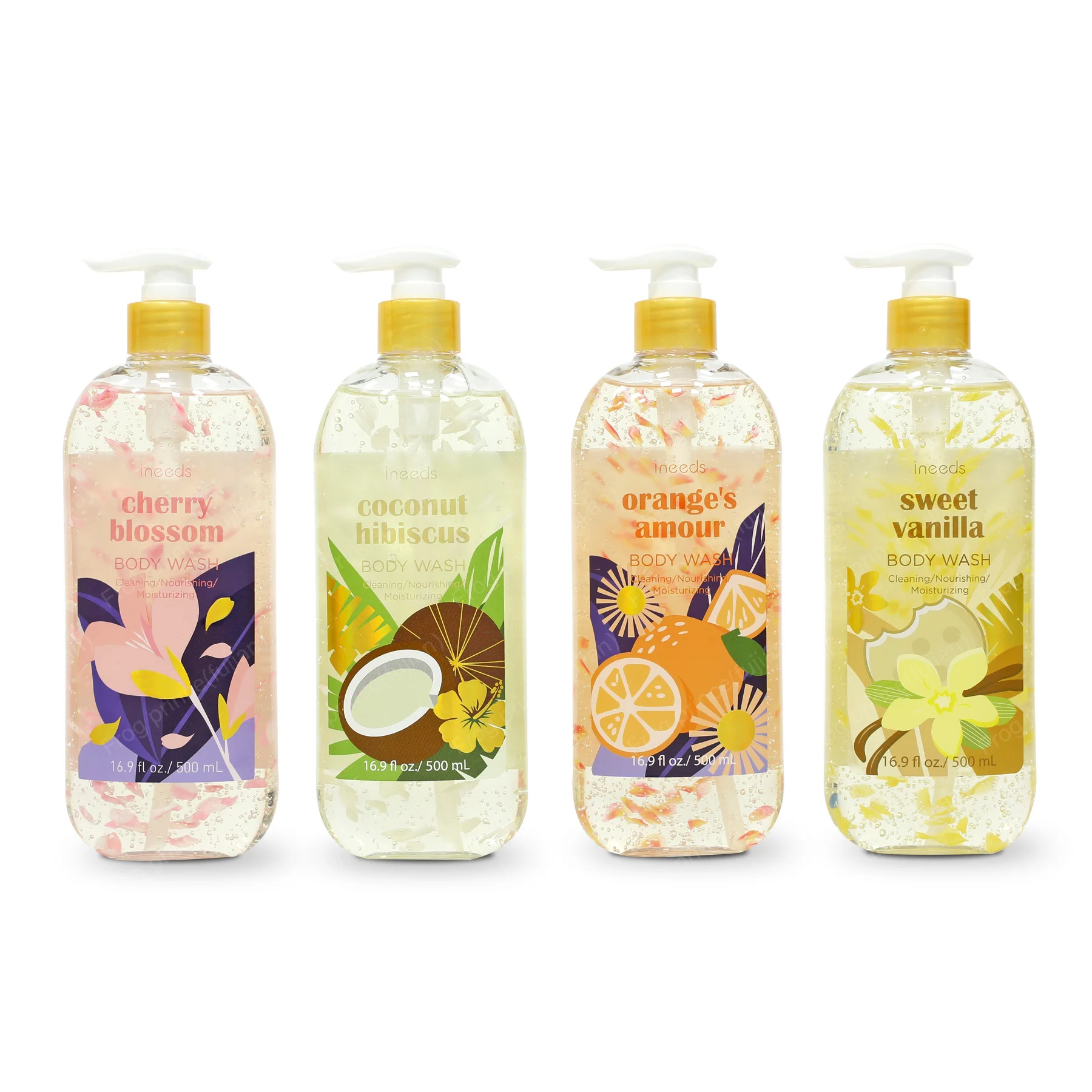 Daily Clean Body Bath Shower Shower Gel Body Wash with Petals for Lady